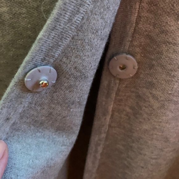 Tristan, Cardigan, Jacket, with faux fur collar, Snap buttons, Size L/M. Grey. - Picture 2 of 12
